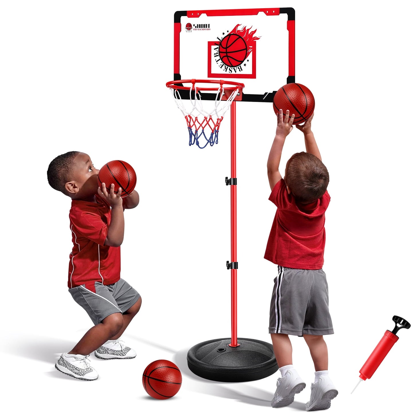 Ayieyill Kids Basketball Hoop, Basketball Hoop Indoor Adjustable Height 2.8-5 FT - Toddler Basketball Hoop - Basketball Goals Indoor Outdoor Play