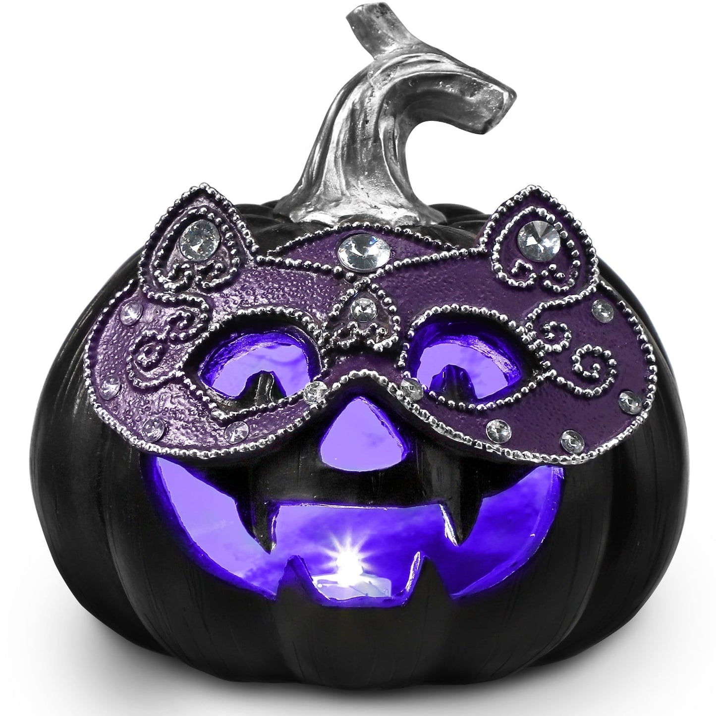 Ayieyill Halloween Pumpkin Decorations Light Up Pumpkin Figurine with Mask Halloween Decor for Home, Red