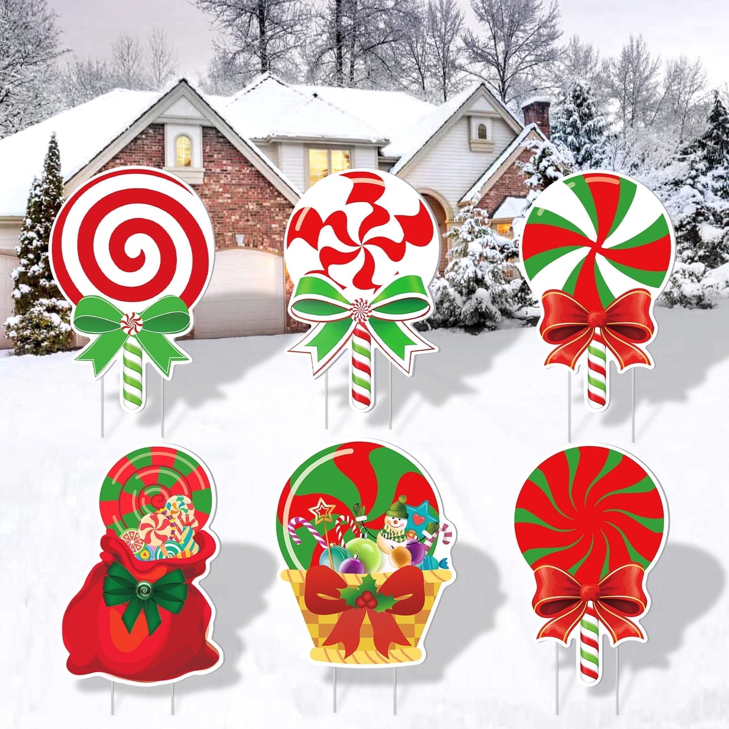 Ayieyill Merry Christmas Sign for Yard, 16Pcs Large Waterproof Christmas Yard Sign Decorations, Merry Christmas Sign Outdoor Lawn