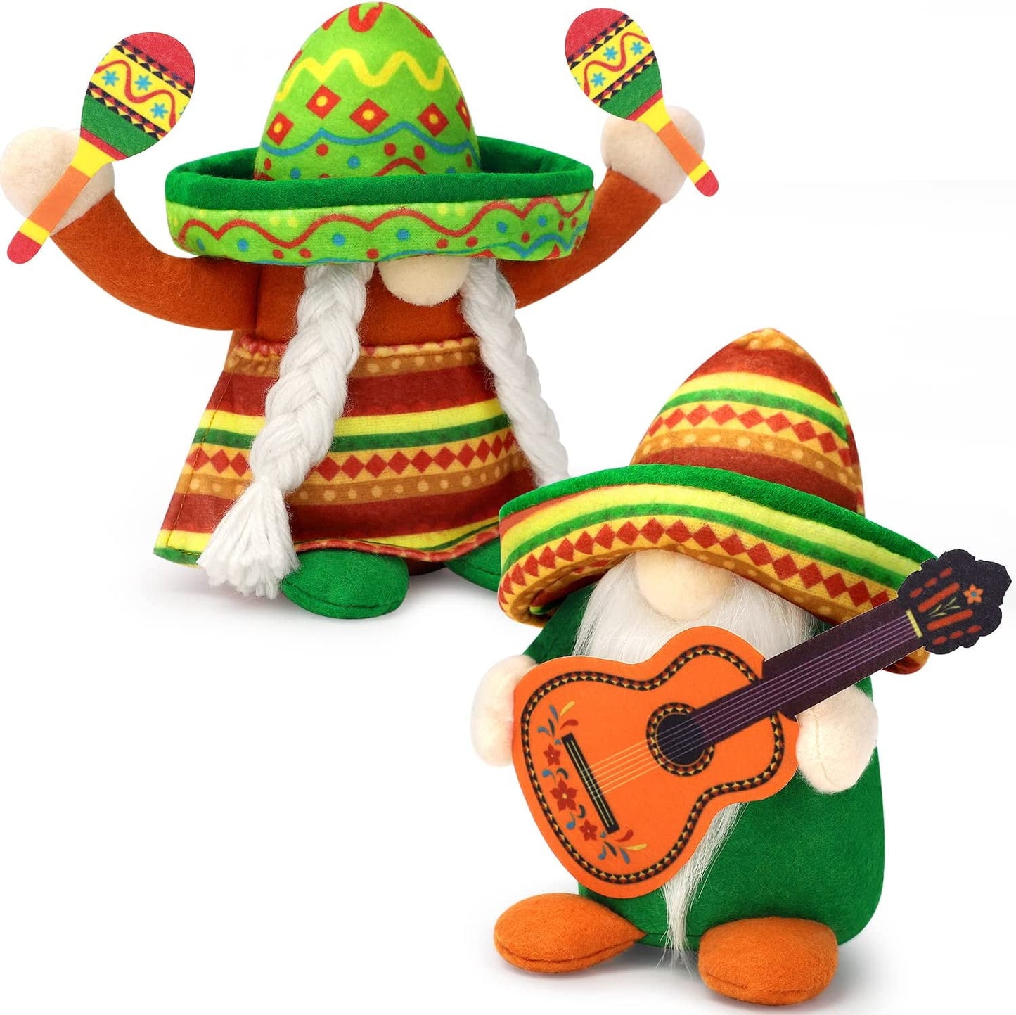 Ayieyill 2pcs Mexican Gnomes Cinco de Mayo Tomte for Mexican Taco Tuesday, Gnomes Plush Mexican Decor