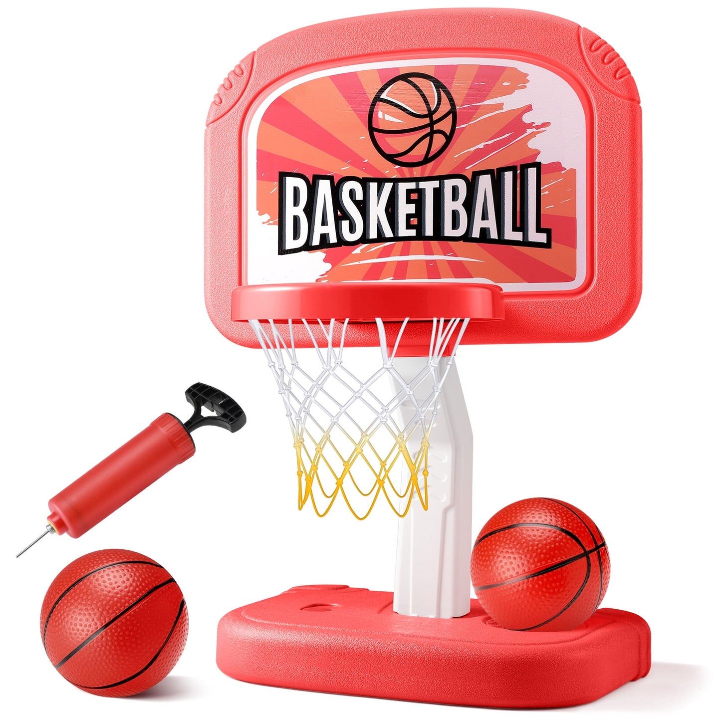 Ayieyill Pool Basketball Hoop, Swimming Pool Basketball Games with Pool Basketball Hoop Poolside and 2 Balls