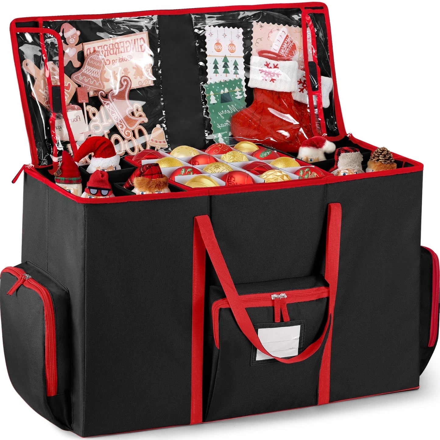 Ayieyill Premium Christmas Ornament Storage Container with Dividers, Fits Up to 73 Ornaments, 600D Tear