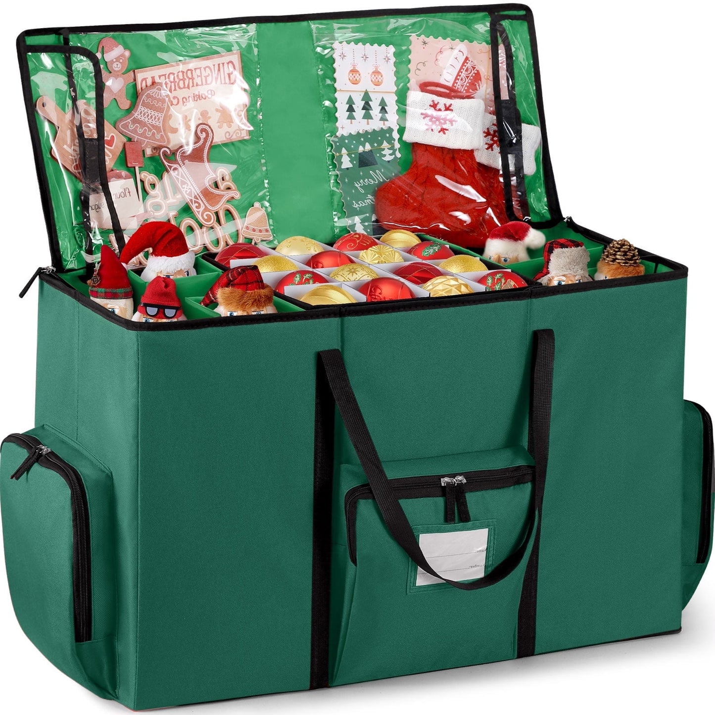 Ayieyill Premium Christmas Ornament Storage Container with Dividers, Fits Up to 73 Ornaments, 600D Tear