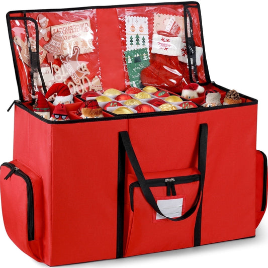 Ayieyill Premium Christmas Ornament Storage Container with Dividers, Fits Up to 73 Ornaments, 600D Tear