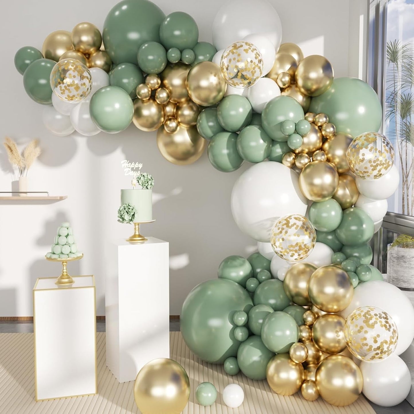Ayieyill 156pcs Balloon Garland Arch Kit for Baby Shower, Wedding, Birthday, Party Decorations