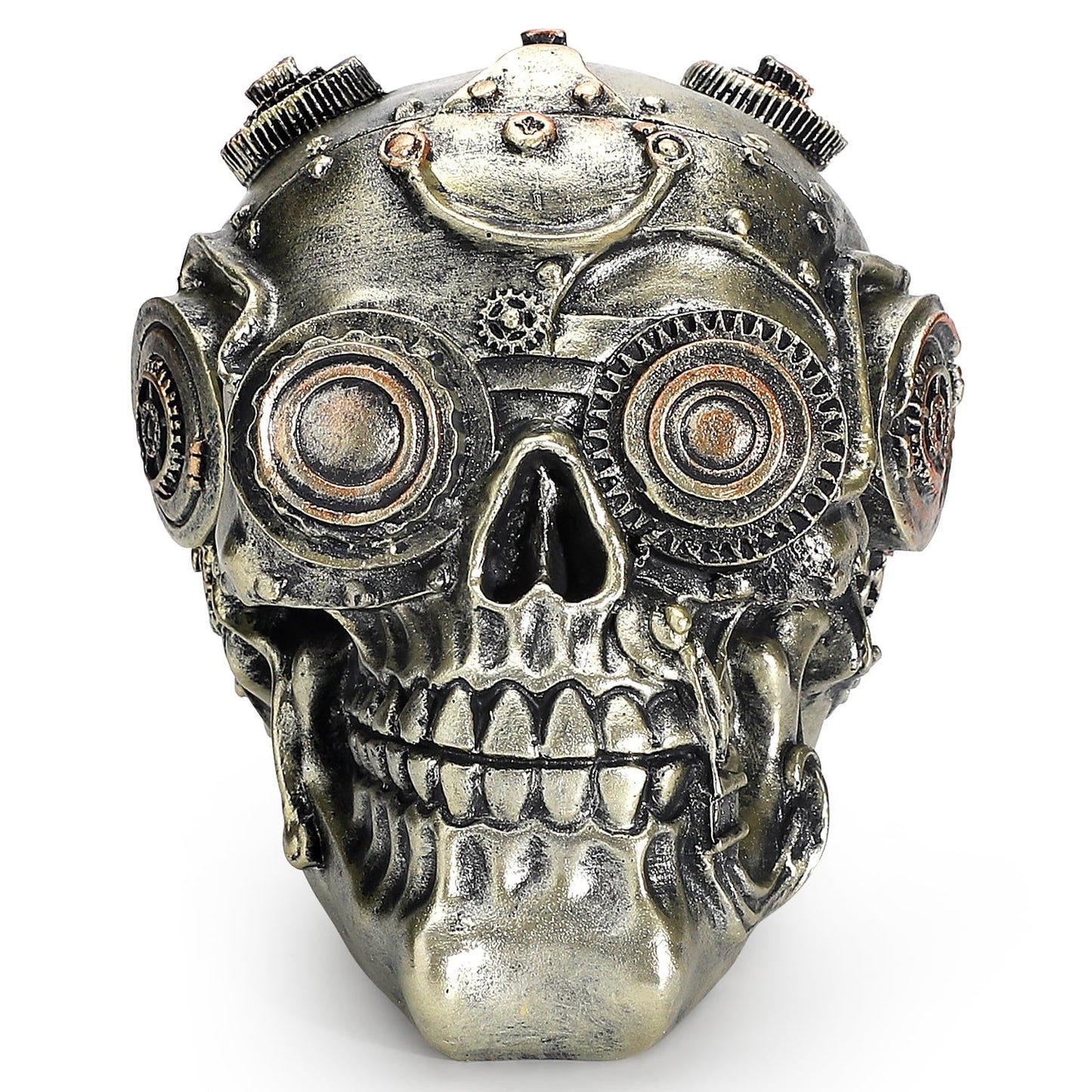 Ayieyill Halloween Skull Decor, Resin Steampunk Skull Decorations, Mechanical Skulls Halloween Decorations Indoor