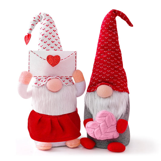 Ayieyill 2pcs Gnome Decor Valentine Day Home Decorations Gnomes Plush,Mr and Mrs Handmake Scandinavian Tomte