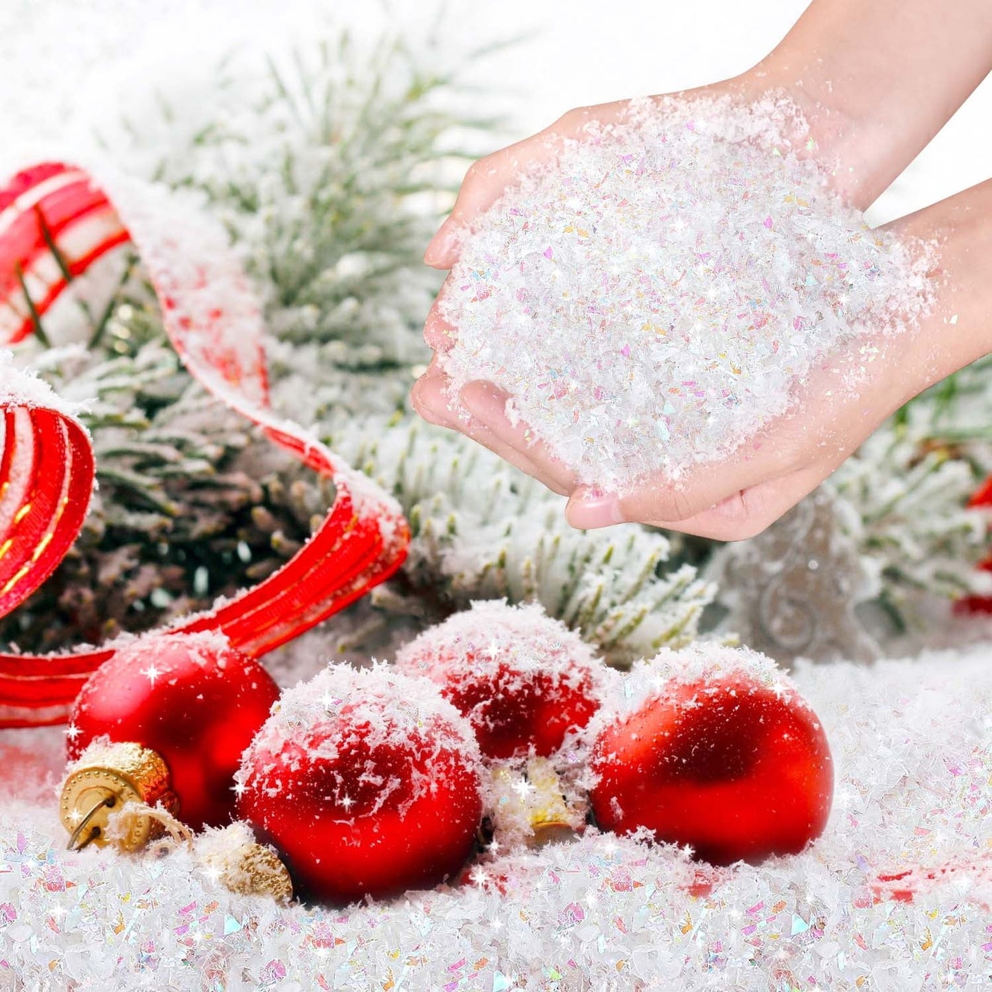 Ayieyill 23 Ounces Fake Snow Decoration - Artificial Snow for Christmas Decoration