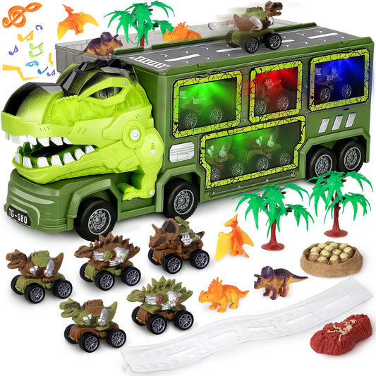 Ayieyill Dinosaur Truck Toys for Kids 3-5 Years, Dinosaur Truck Carrier