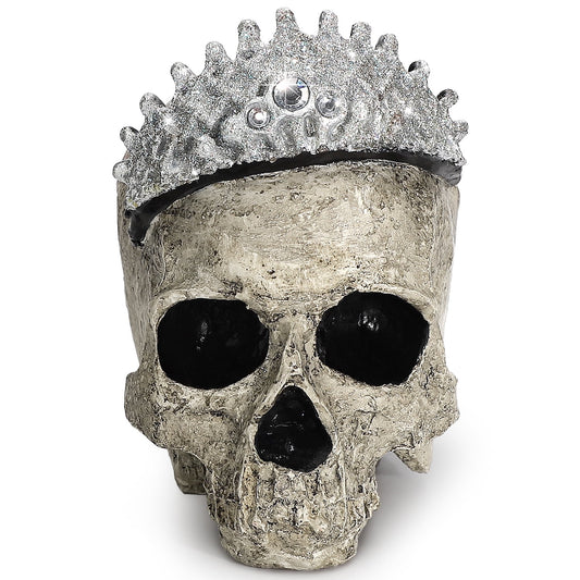 Ayieyill Halloween Skull Decorations Indoor Skull Decor Halloween Figurines Skull with Crown