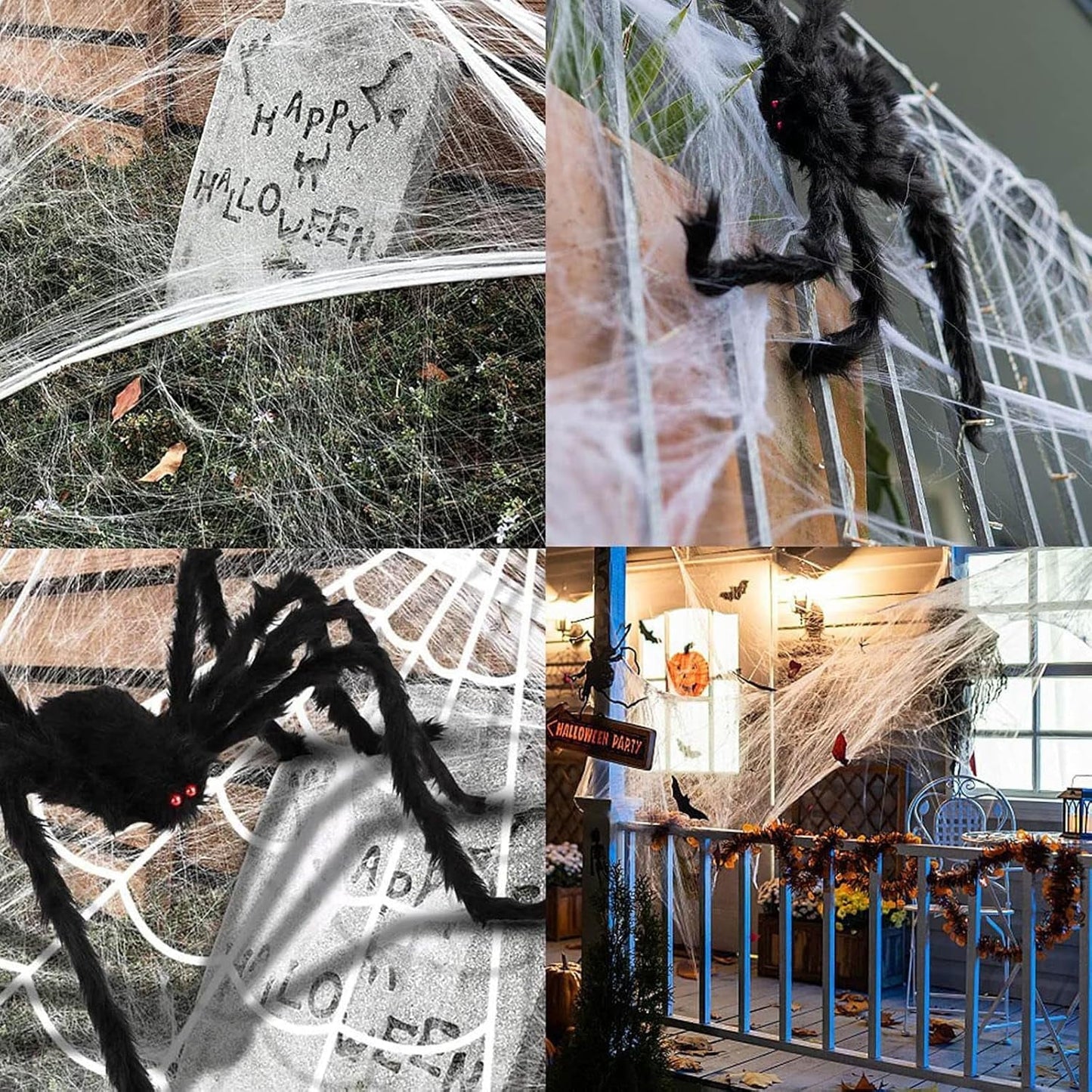 Ayieyill  49" Giant Spider with 200" Giant Spider Web Halloween Decorations Outdoor Indoor Scary Halloween Decor