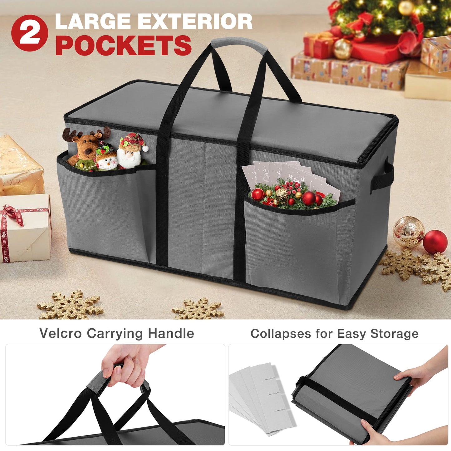 Ayieyill Christmas Tree Storage Bag and Christmas Ornament Storage Fits Up to 128 Ornament