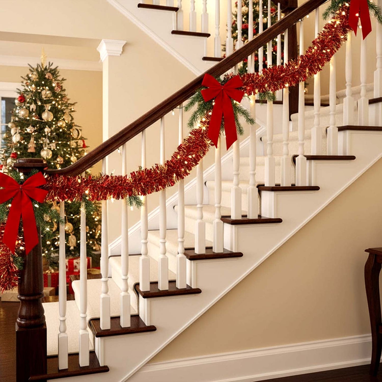 Ayieyill 33ft Tinsel Garland Hanging Christmas Tree Garland for Christmas Tree Decorations Indoor