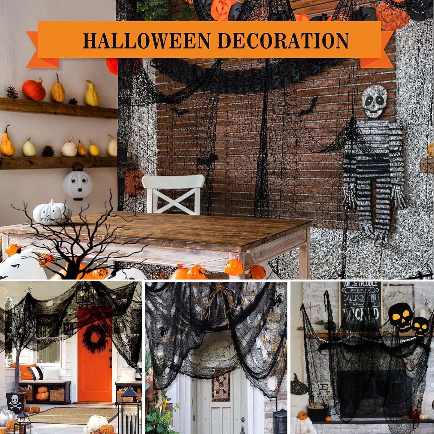 Ayieyill Halloween Bats Wall Decals, 126pcs Halloween Decorations Decals Halloween Decor