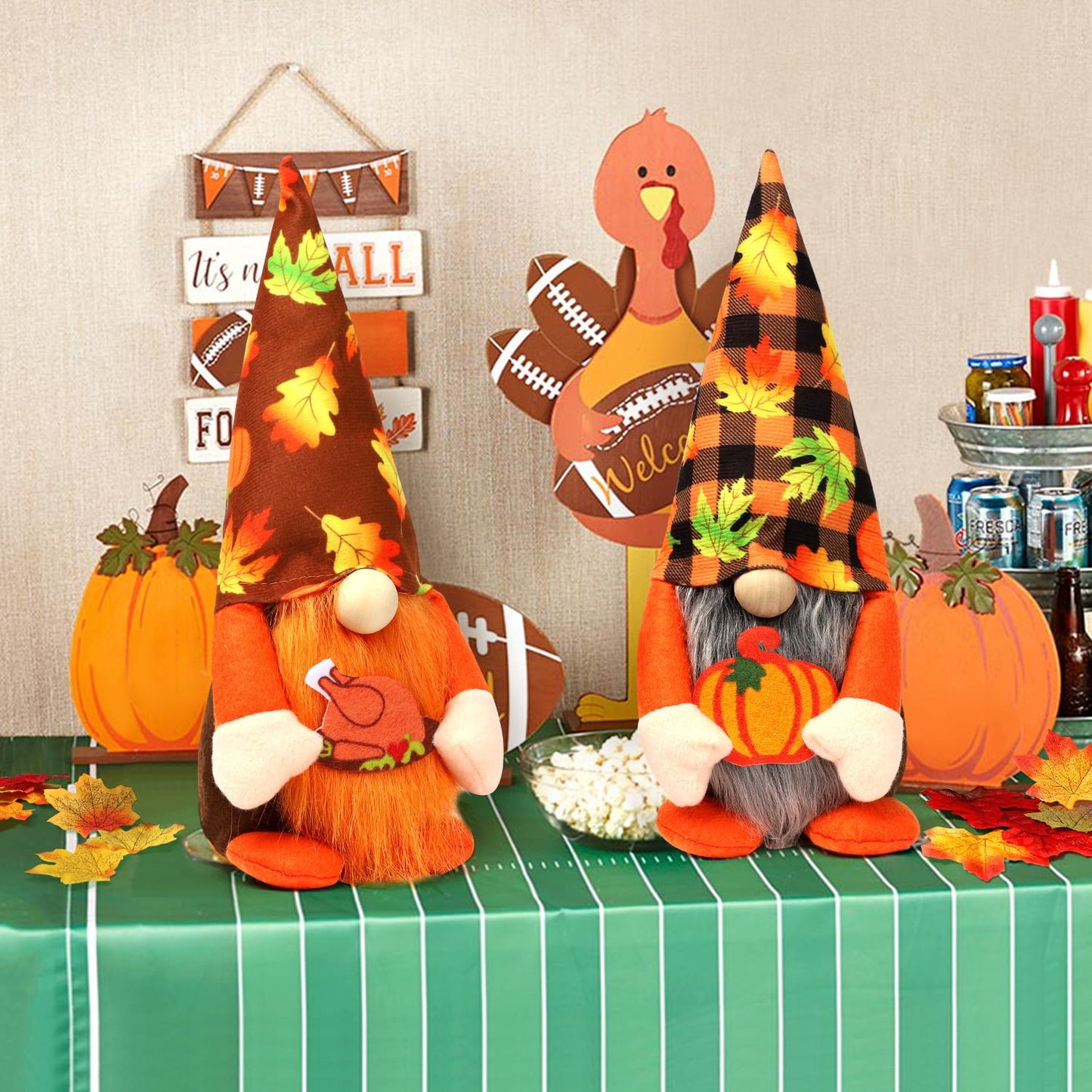Ayieyill 2 PCS Harvest Festival Faceless Doll, Thanksgiving Gnomes Plush Decor