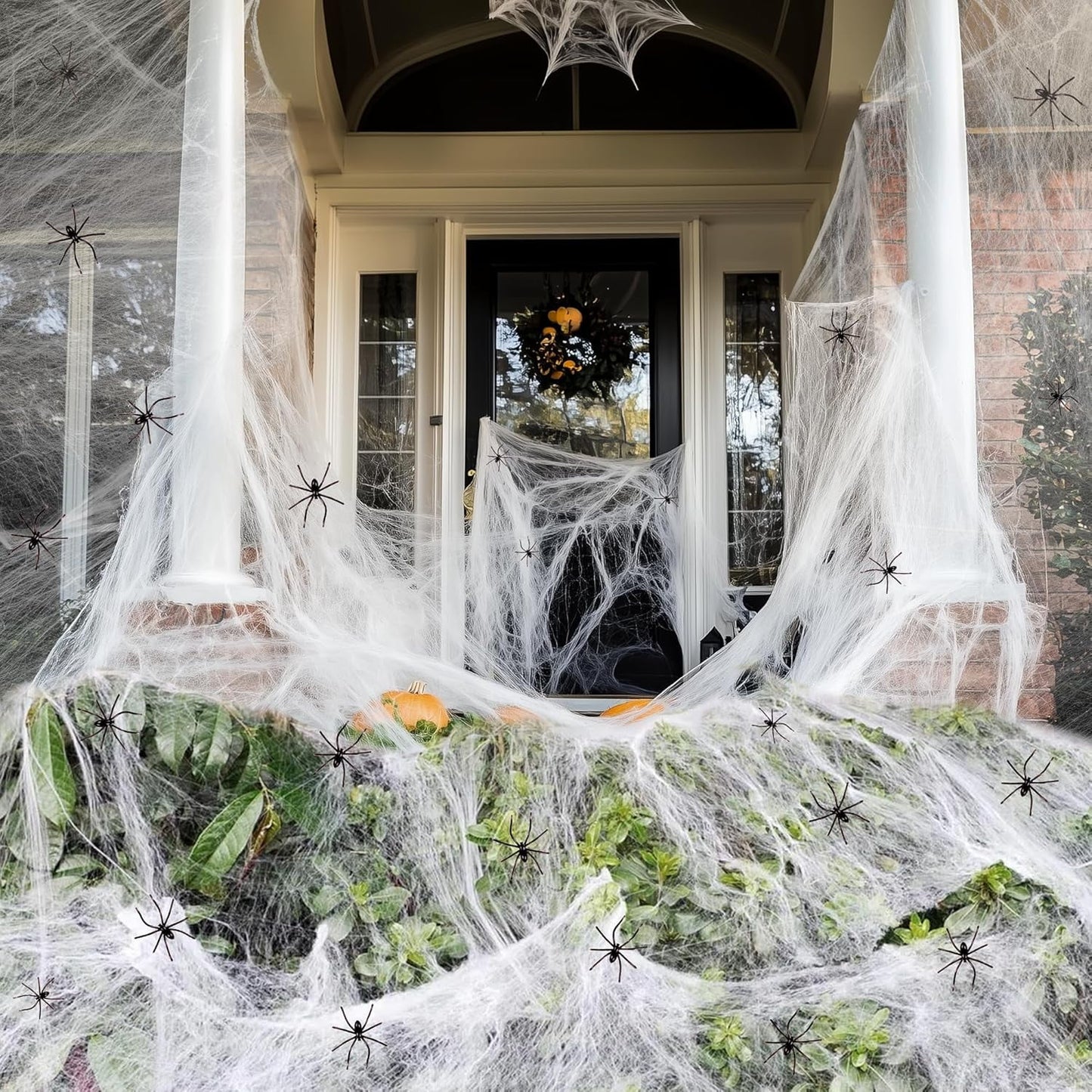 Ayieyill 1000sqft Halloween Spider Webs Decorations with 150 Extra Fake Spiders, Super Stretchy Cobwebs for Halloween Decorations Indoor and Outdoor