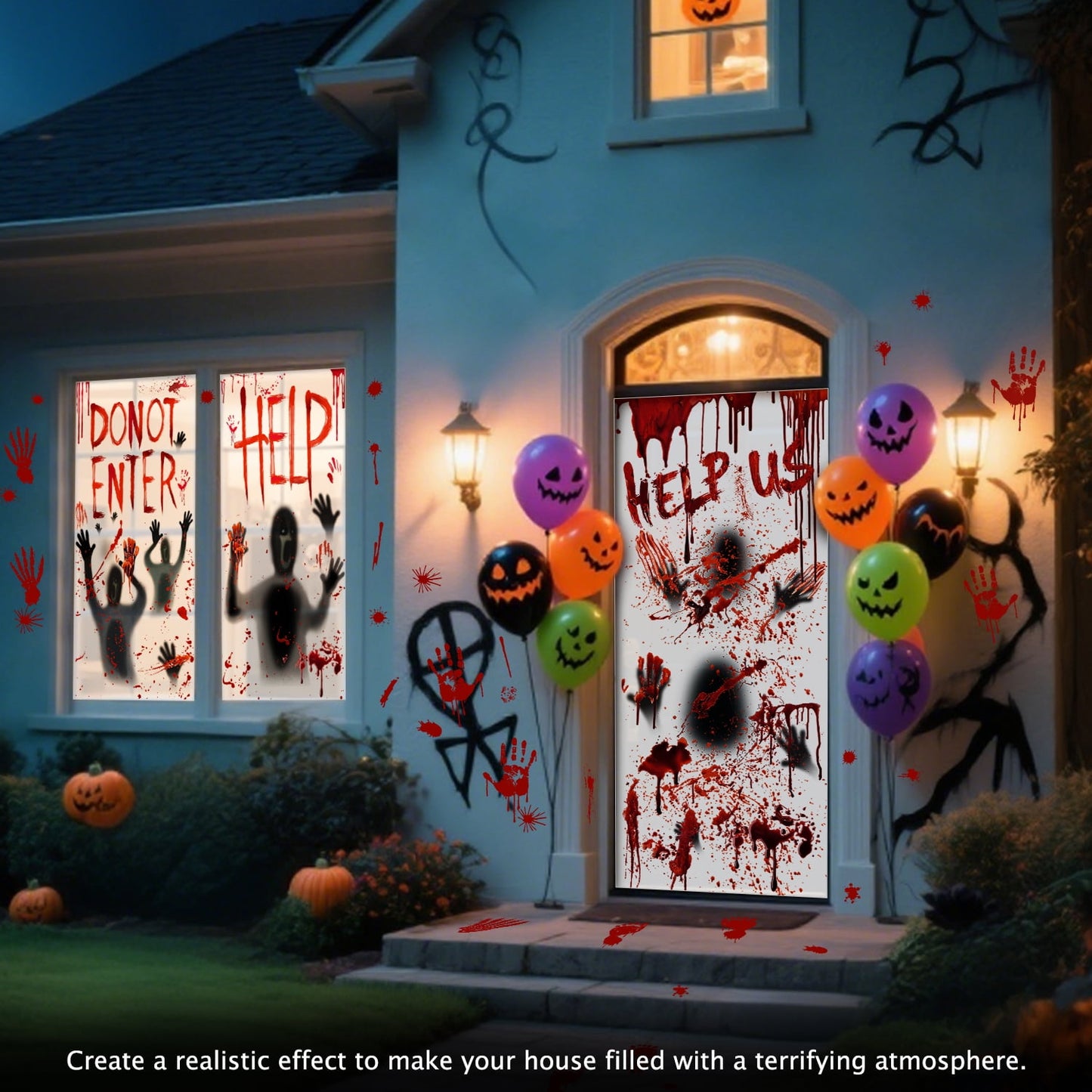 Ayieyill Halloween Window Clings Decorations, Skeleton Decals Halloween Window Stickers for Glass Windows