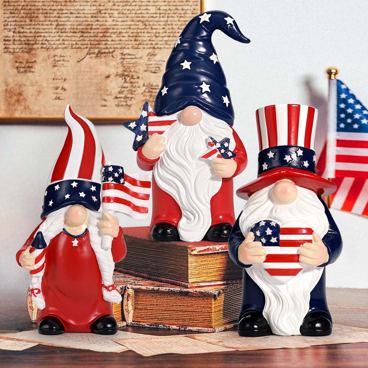 Ayieyill 3Pcs Patriotic Gnomes 4th of July Decorations Independence Day Decorations