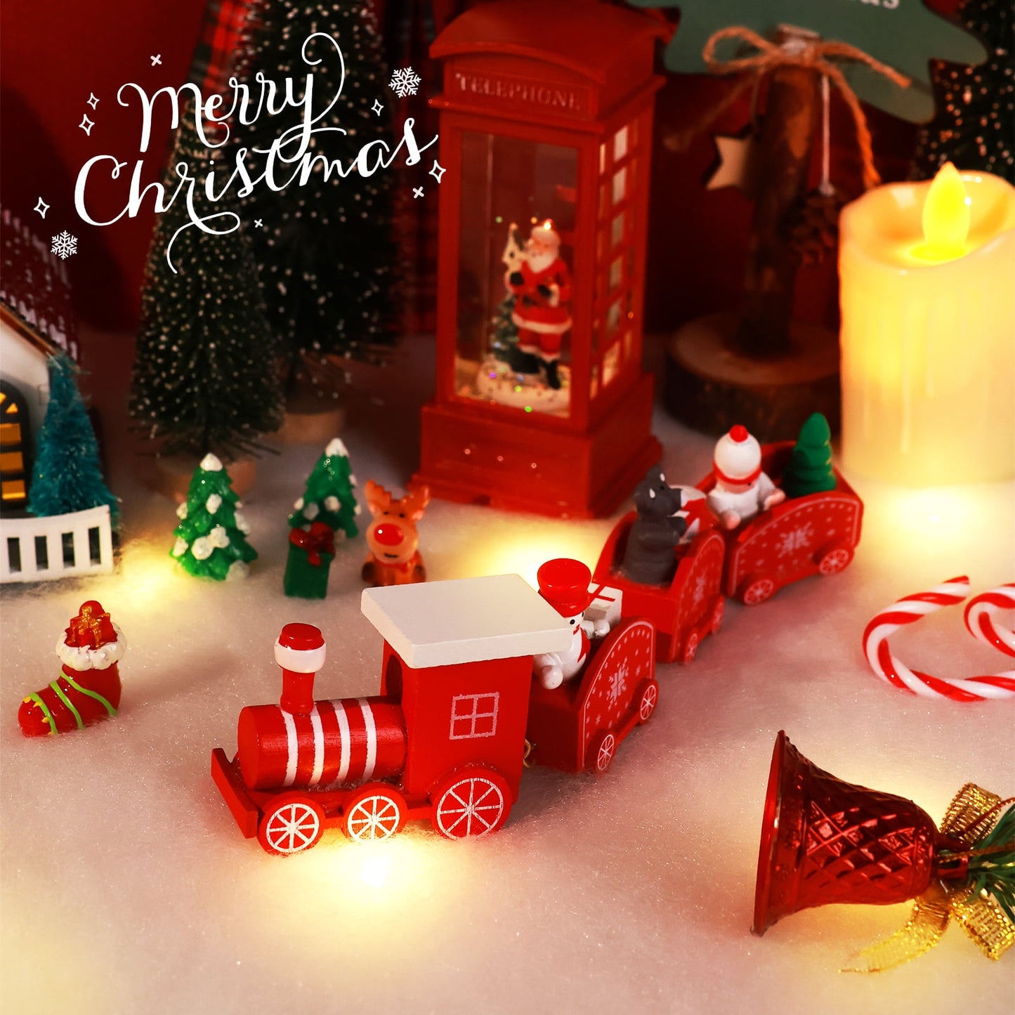 Ayieyill 1Pcs LED Christmas Snow Blanket for Christmas Village, Fake Snow Blanket for Christmas Decoration, Village Display, Under The Christmas Tree( 70 x 17.7 inch)