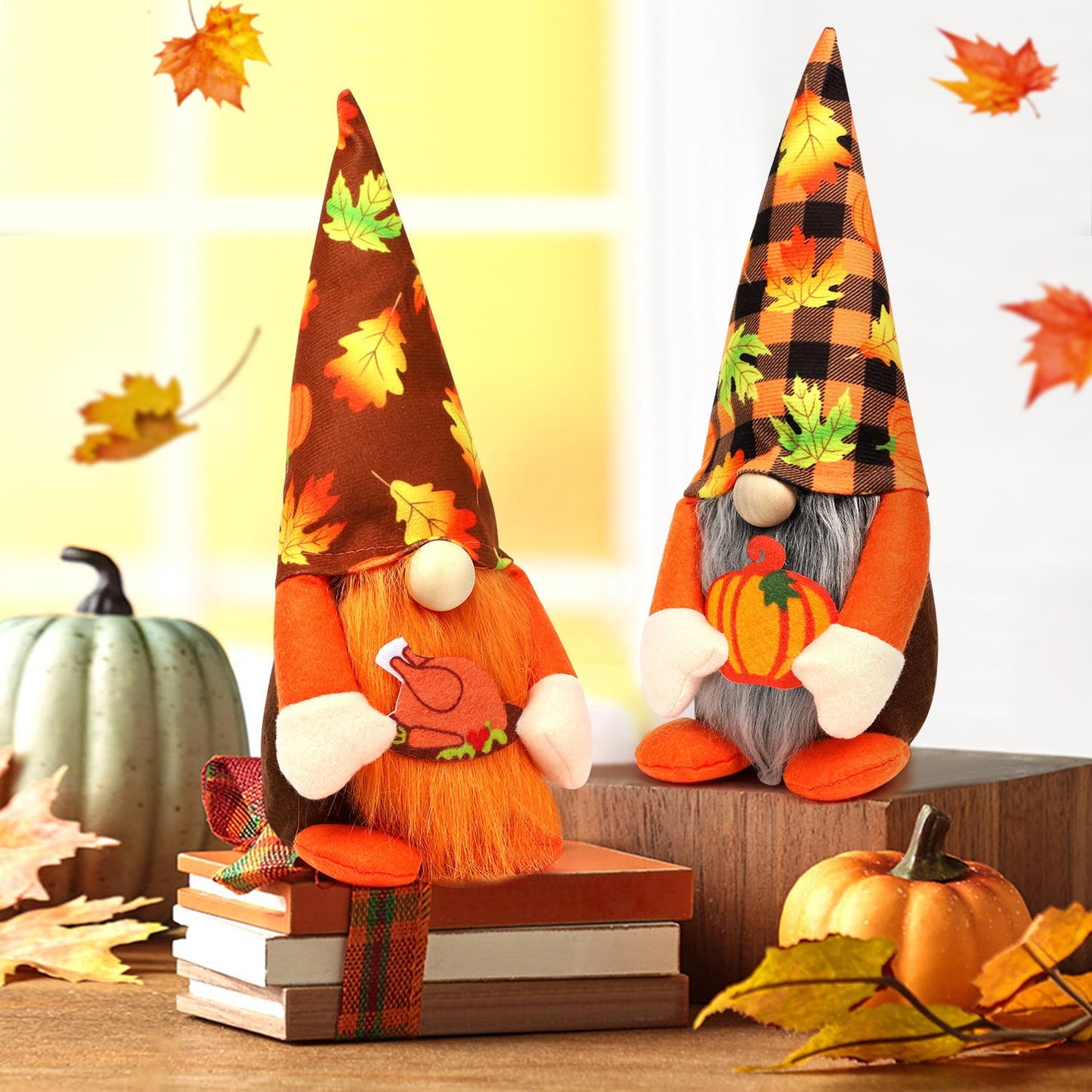 Ayieyill 2 PCS Harvest Festival Faceless Doll, Thanksgiving Gnomes Plush Decor