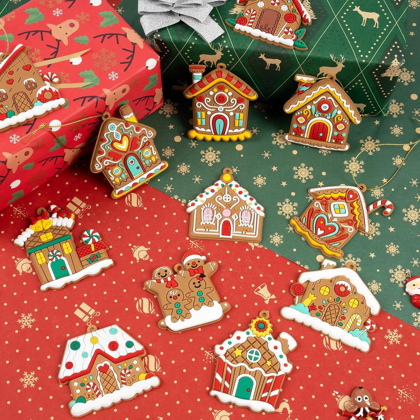 Ayieyill 14pcs Gingerbread Christmas Ornaments Gingerbread Christmas Tree Decorations Holiday Decor