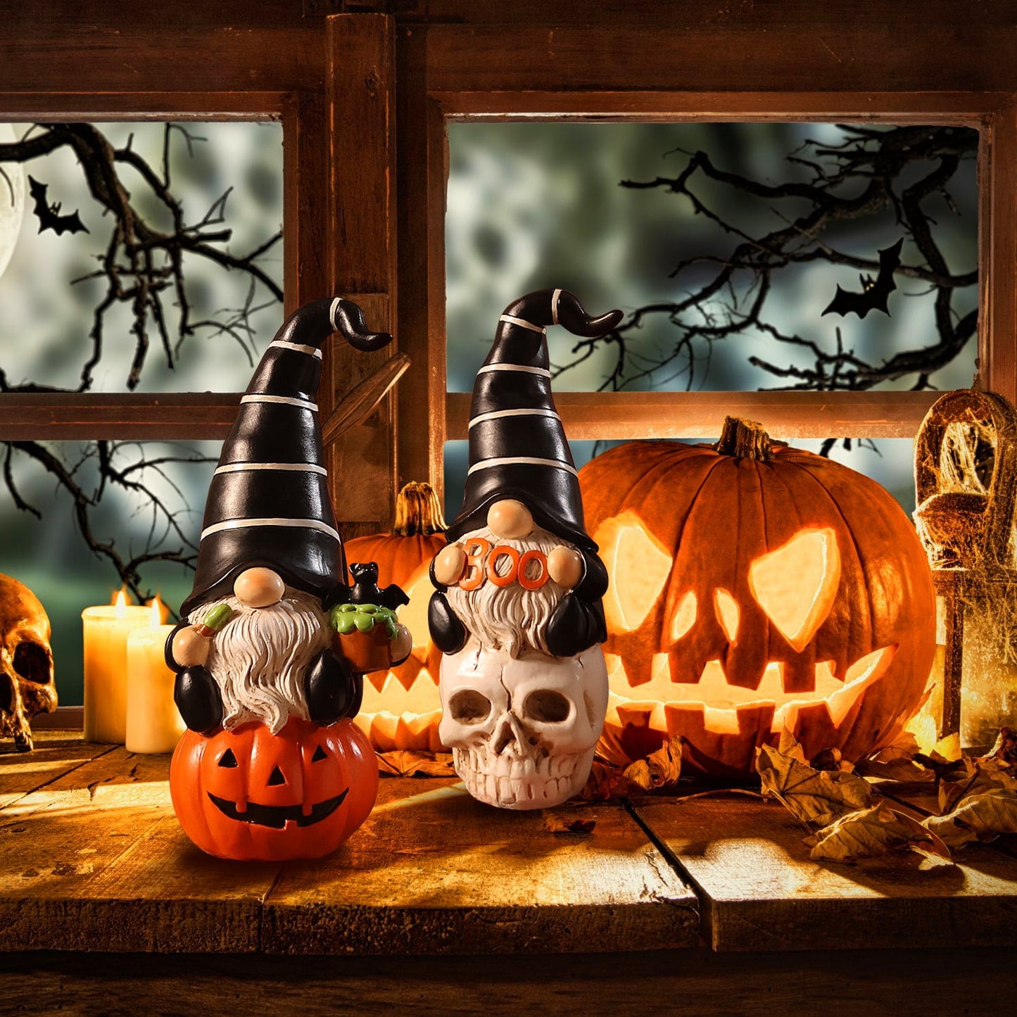 Ayieyill 2pcs Halloween Gnomes, Halloween Figurines, Halloween Decorations Indoor Halloween Gifts