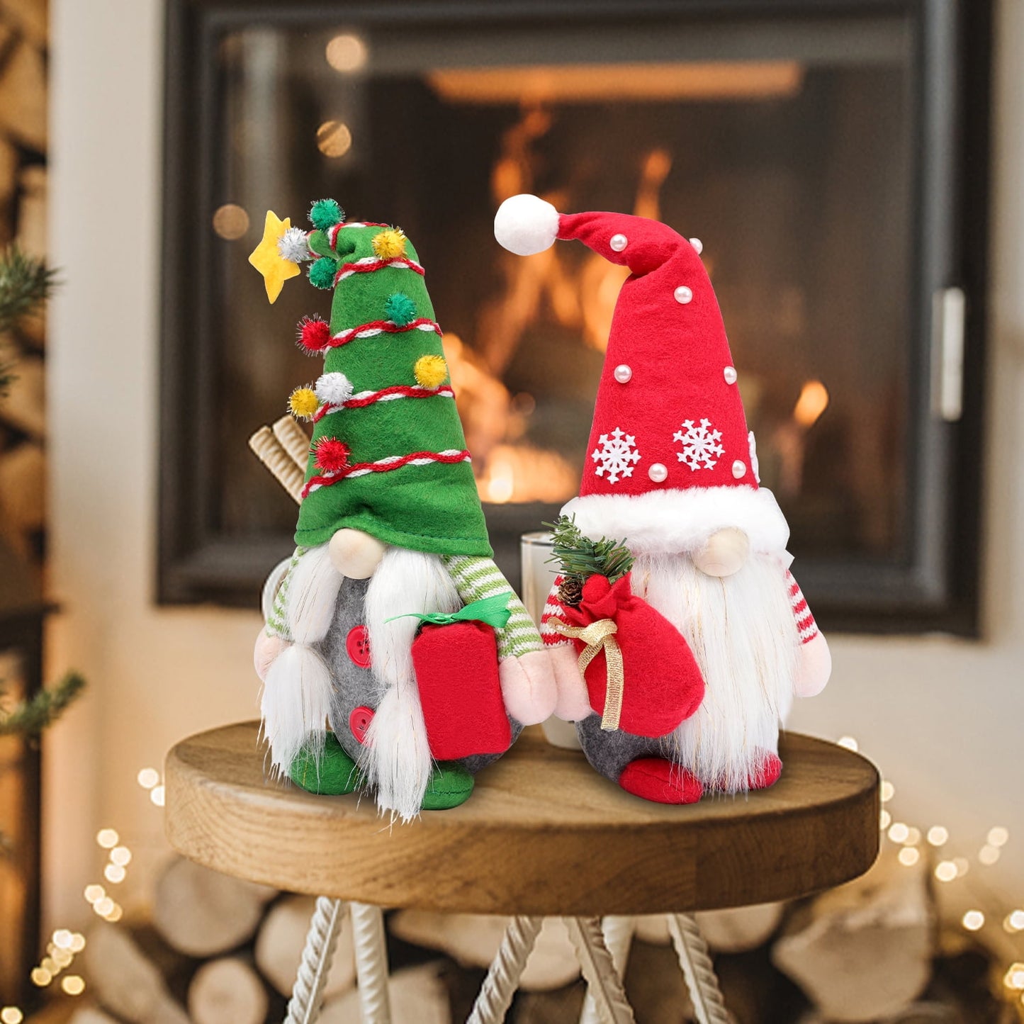 Ayieyill 2pc Christmas Gnomes Plush Decorations - Christmas Ornaments - Swedish Tomte Handmade Gnome Gift, Holiday Home Decor 12.2 inch