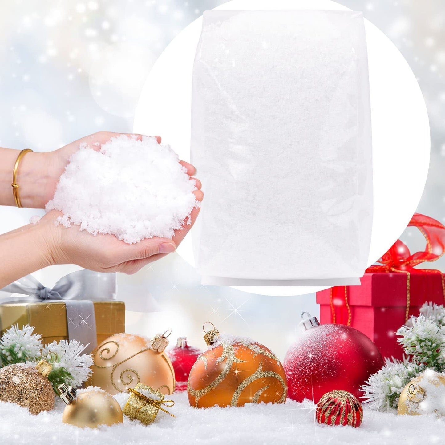 Ayieyill 23 Ounces Fake Snow Decoration - Artificial Snow for Christmas Decoration