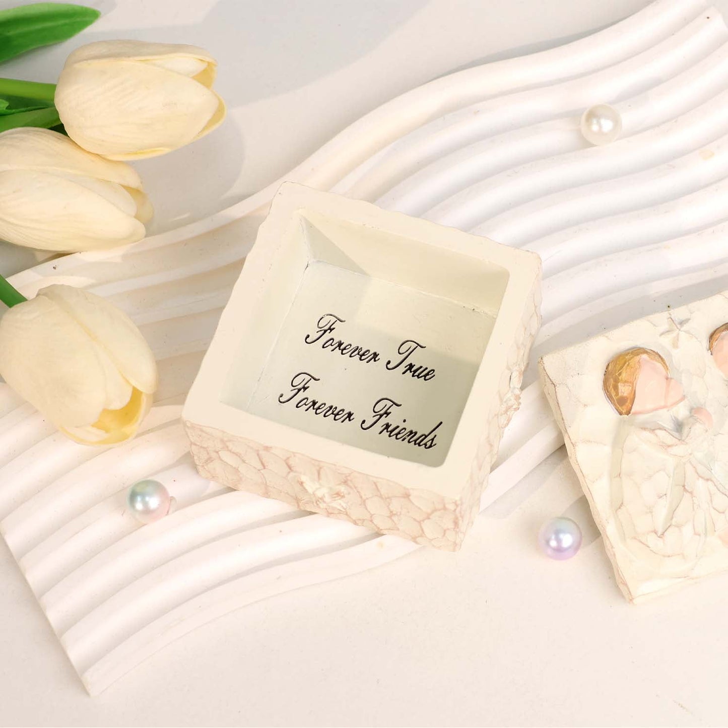 Ayieyill Friendship Keepsake Box for Women, Best Friend Gifts, Christmas Sister Gift, Hand-Painted Jewelry Box for Christian Gifts