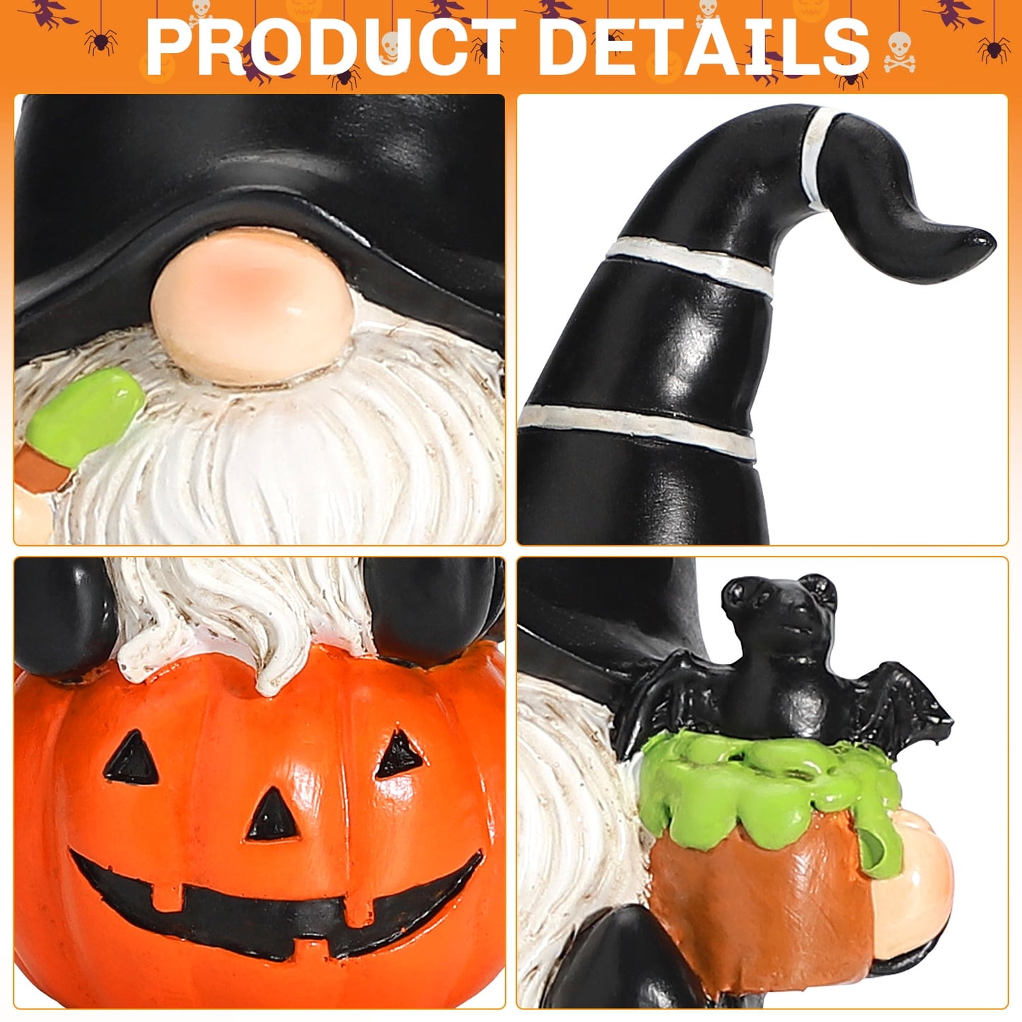 Ayieyill 2pcs Halloween Gnomes, Halloween Figurines, Halloween Decorations Indoor Halloween Gifts