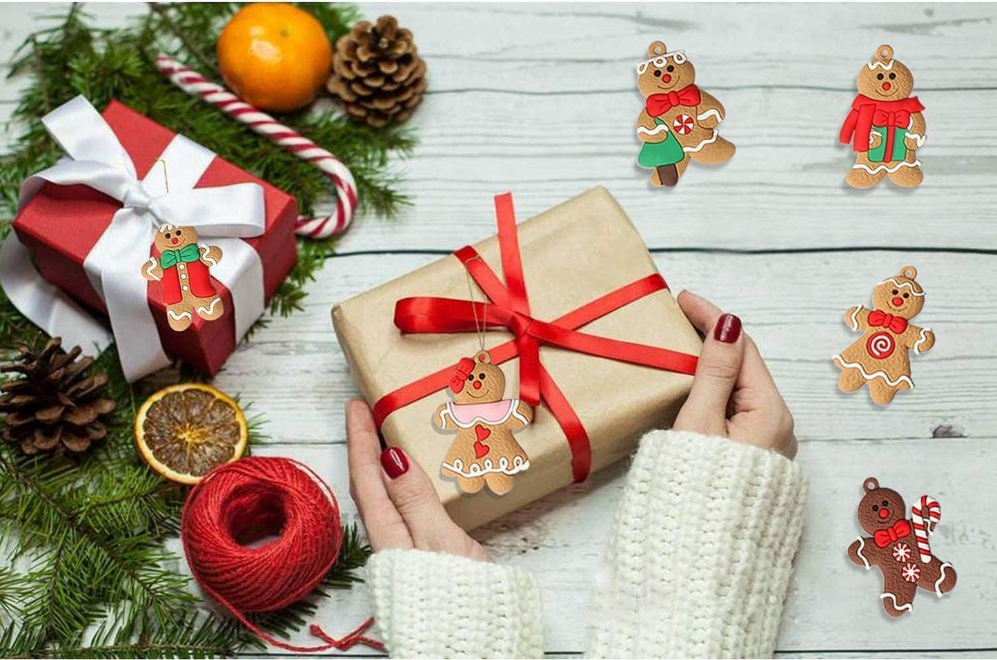 Ayieyill 14pcs Gingerbread Christmas Ornaments Gingerbread Christmas Tree Decorations Holiday Decor