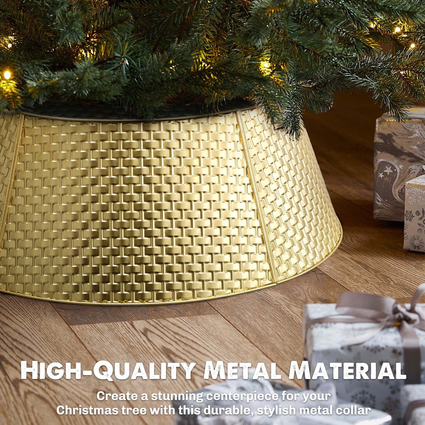 Ayieyill 28 inch Christmas Tree Collar, Christmas Tree Stand Cover for Christmas Tree Decorations | Metal