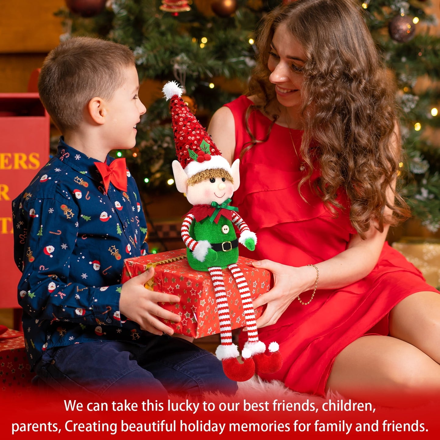 Ayieyill 2Pcs Christmas Elf, Elf Plush Christmas Stuffed Dolls, 20" Boy and Girl Elves Holiday Christmas Gnomes - Fun Christmas Decorations and Gifts for Kids