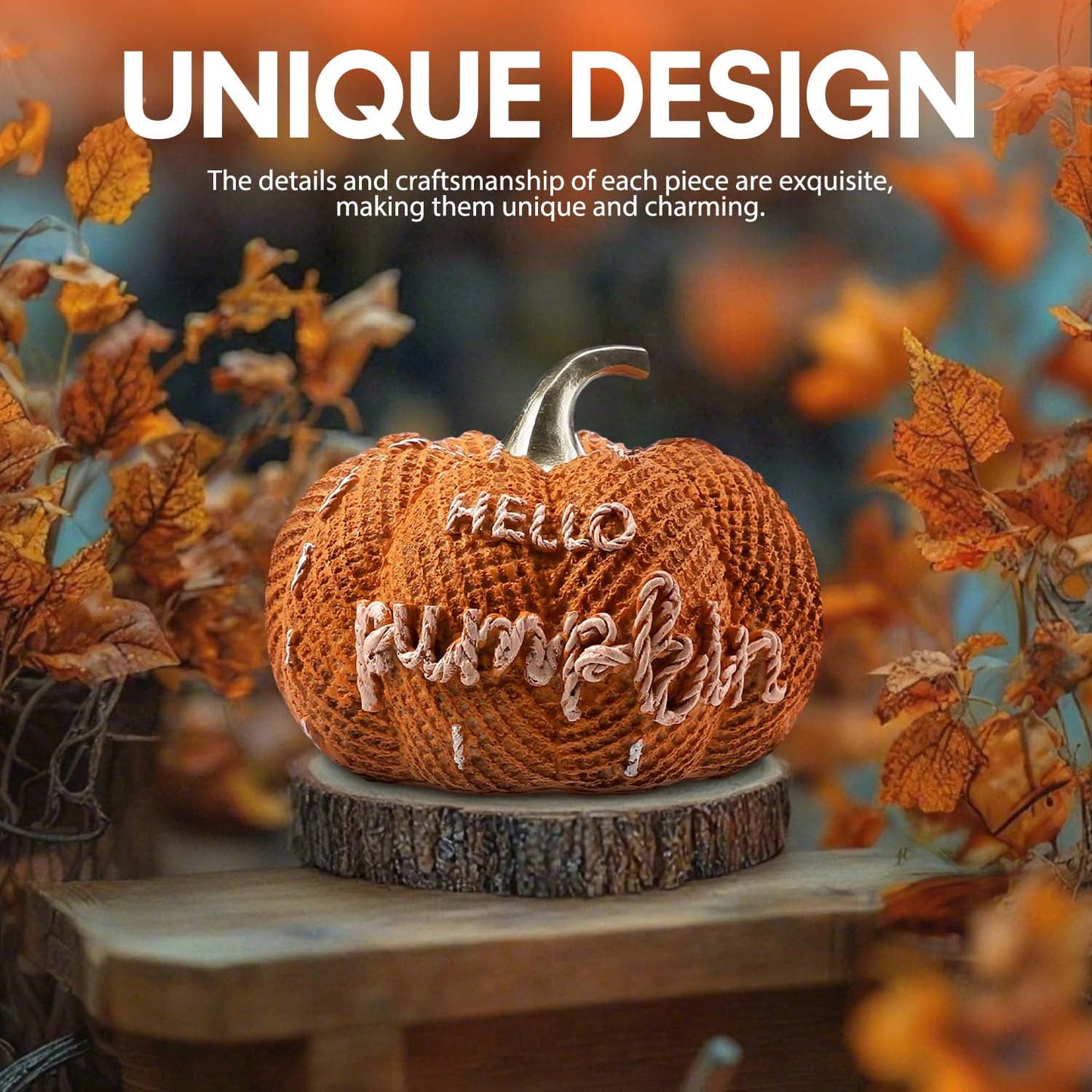 Ayieyill Fall Pumpkin Decor, Hello Pumpkin Decoration for Autumn, Thanksgiving Decorations for Home