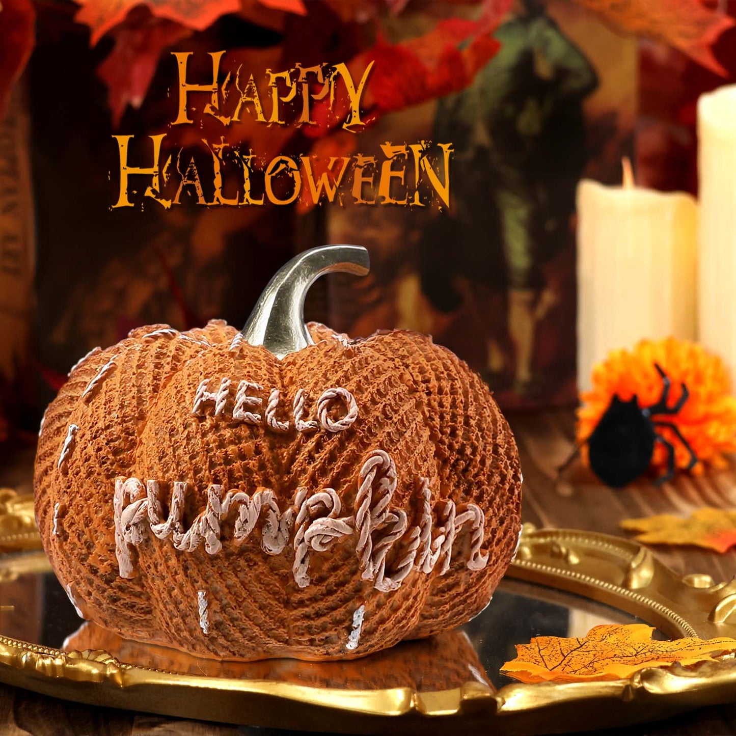 Ayieyill Fall Pumpkin Decor, Hello Pumpkin Decoration for Autumn, Thanksgiving Decorations for Home