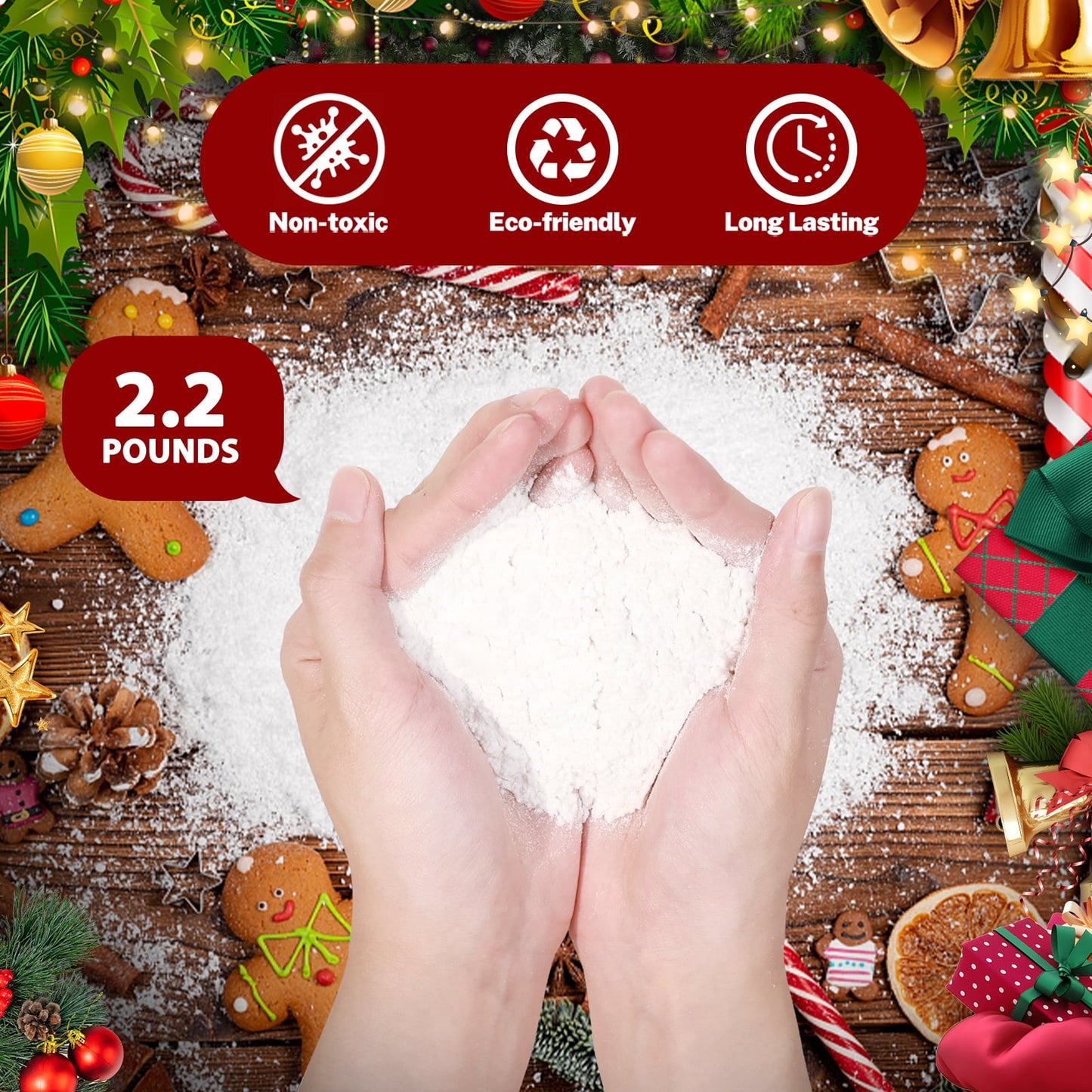 Ayieyill Flocking Powder with A Spray Bottle, Instant Snow Fake Snow, Flocking Kit for Christmas Decorations Indoor Outdoor