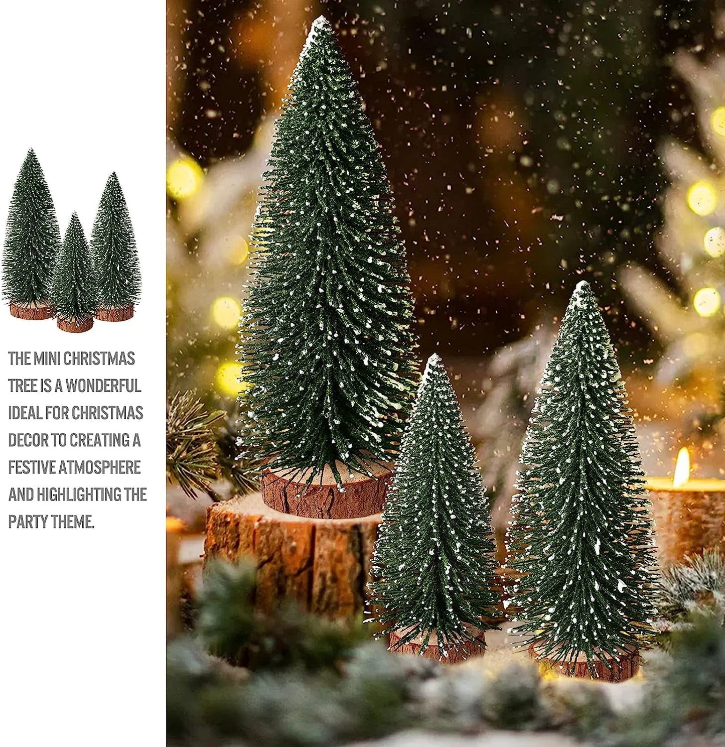 Ayieyill 9Pcs Mini Christmas Trees Christmas Decor Artificial Christmas Decorations with 4 Sizes