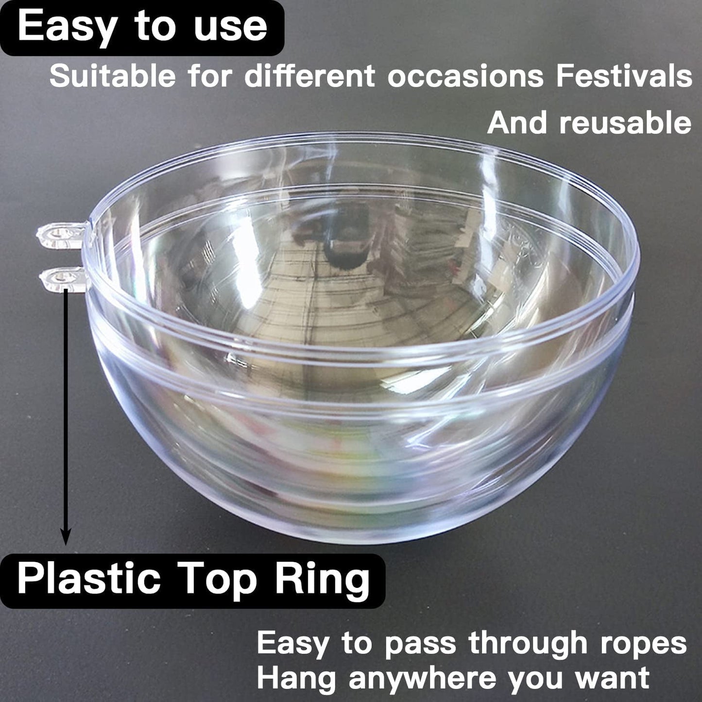 Ayieyill 20 Pack Clear Plastic Christmas Ornaments 3.15in Fillable Ornaments DIY Christmas Balls for Tree Decor