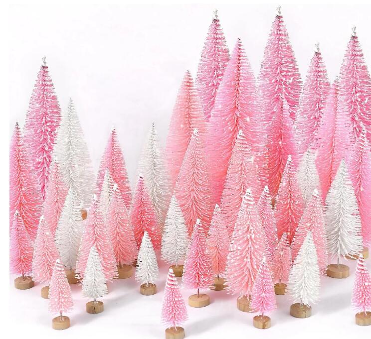 Ayieyill 30Pcs Mini Christmas Trees - Artificial Christmas Trees Bottle Brush Trees with 5 Sizes