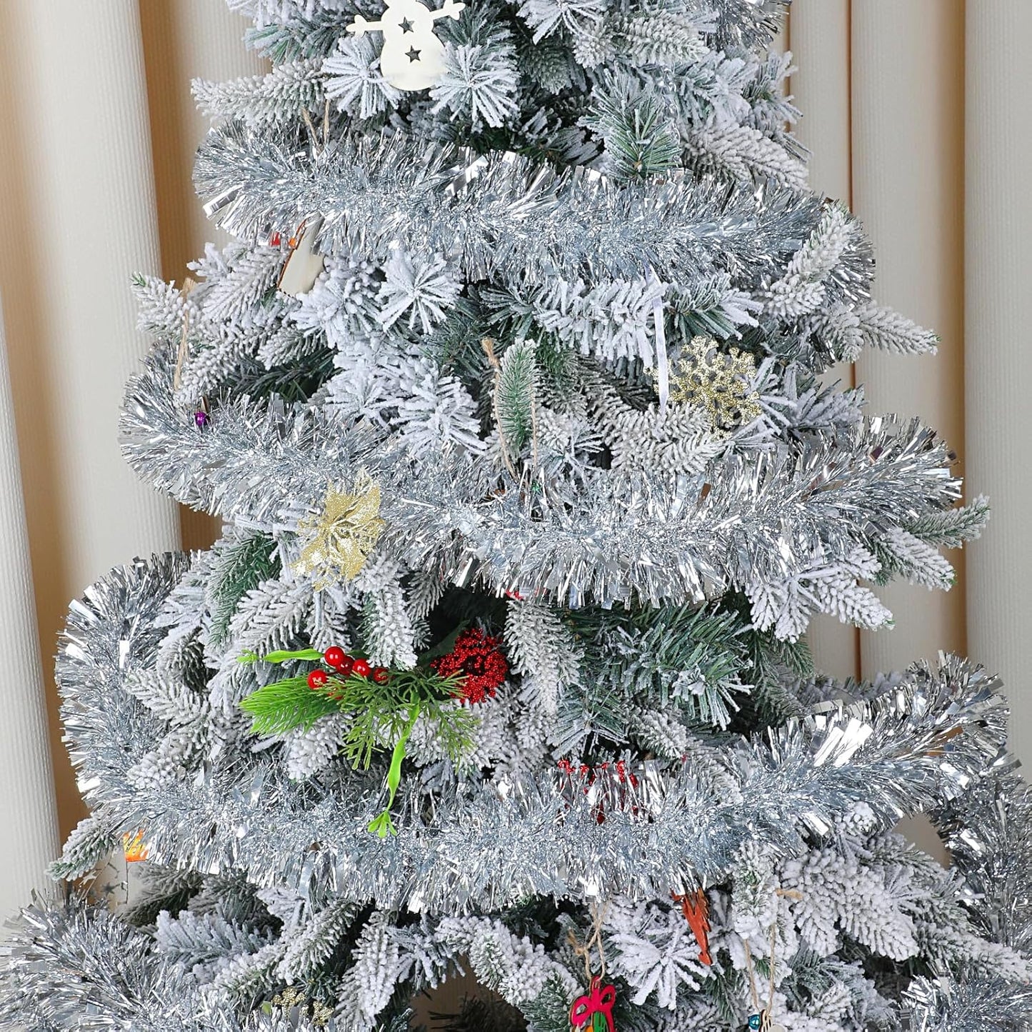 Ayieyill 33ft Tinsel Garland Hanging Christmas Tree Garland for Christmas Tree Decorations Indoor