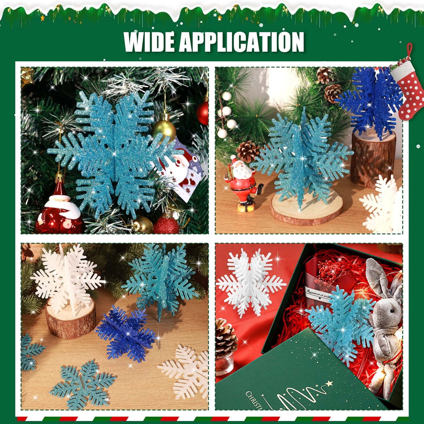 Ayieyill 8 Pcs Snowflake Decorations, Snowflake Christmas Decoration Indoor, Winter 3D Snowflake Christmas Tabletop Decor