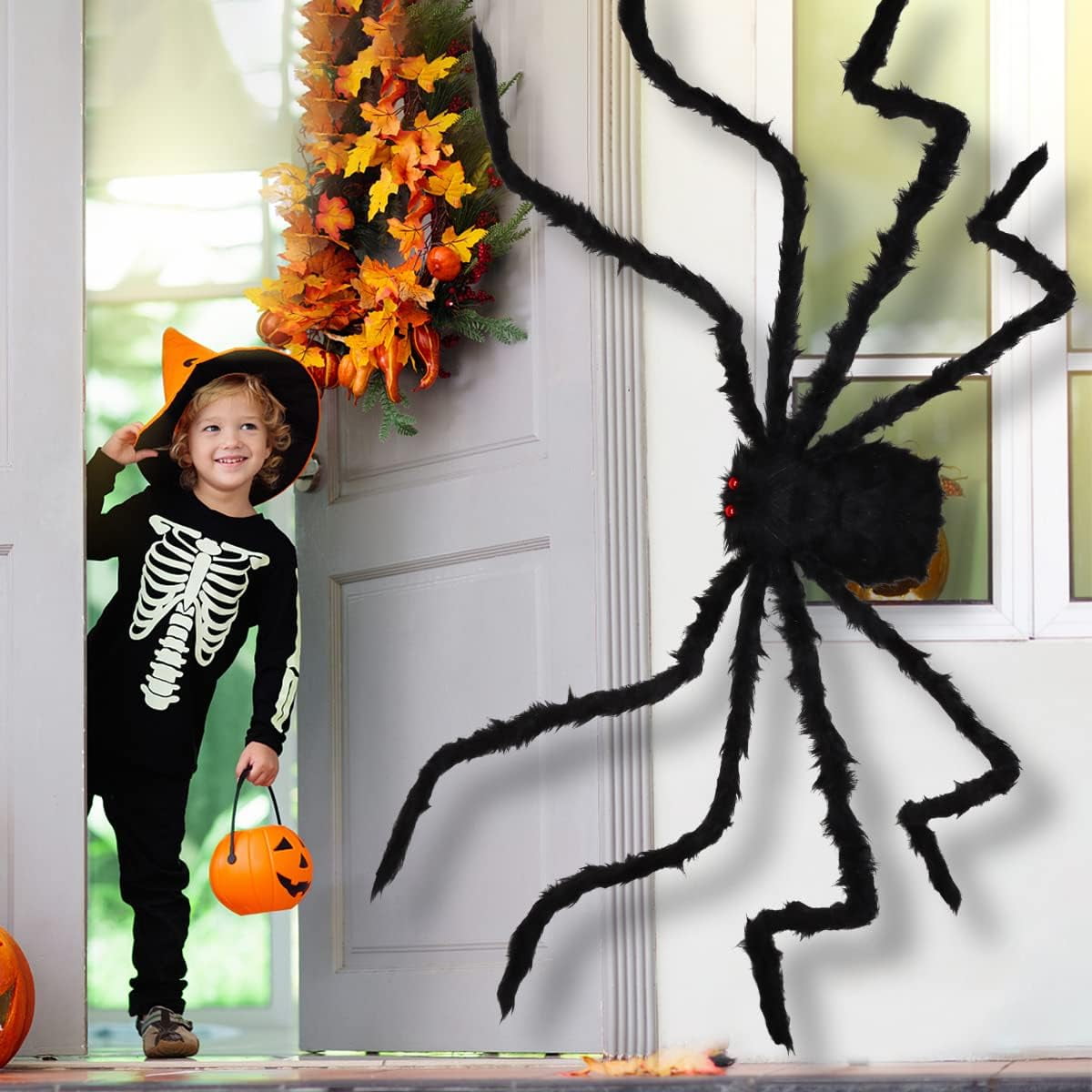 Ayieyill Halloween Spider Decorations 5 ft Giant Spider Halloween Outdoor Decorations