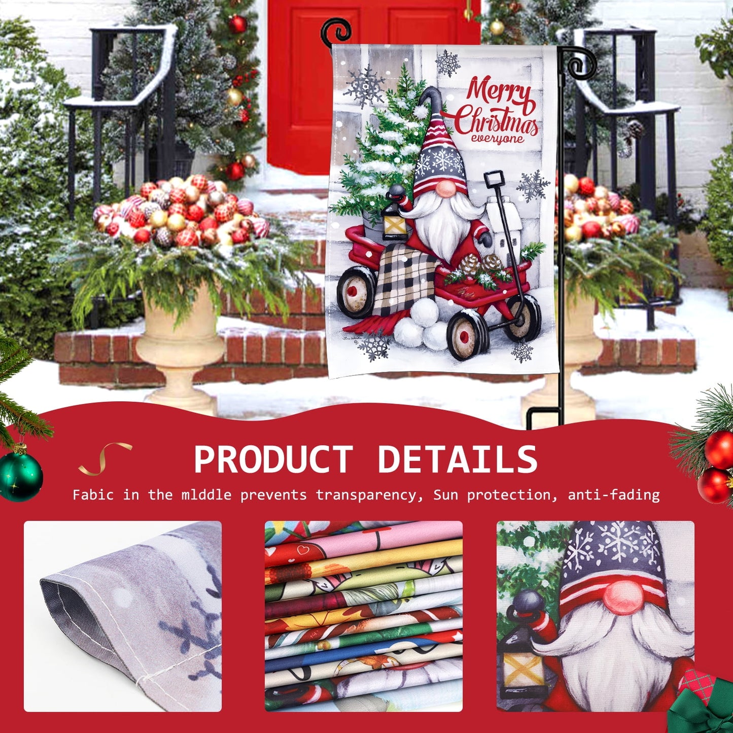 Ayieyill Seasonal Garden Flags Set of 12 Double Sided 12 x 17 Inch Yard Flags, Small Garden Flags for Outside