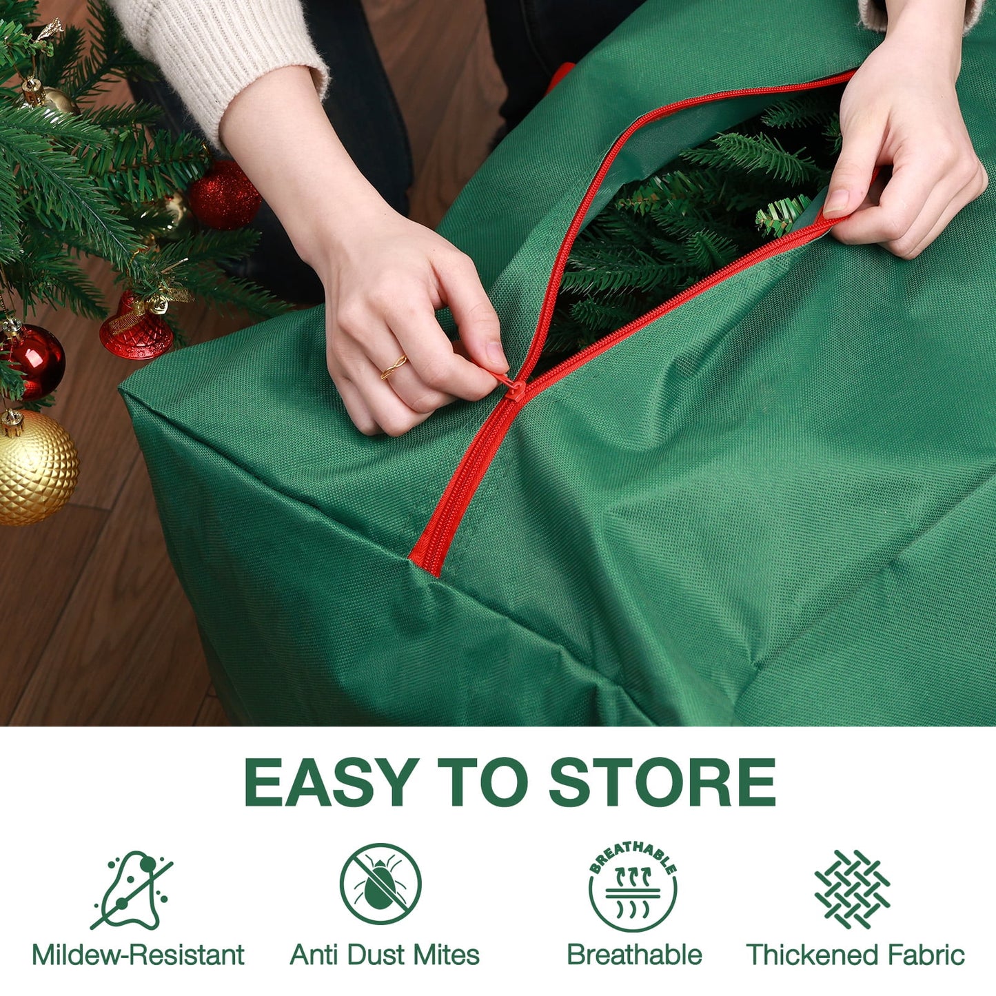 Ayieyill Christmas Tree Storage Bag, Moisture Christmas Tree Bag - for 7.5 FT Artificial Trees, Zippered Bag, Carry Handles and Wheels for Easy Transport