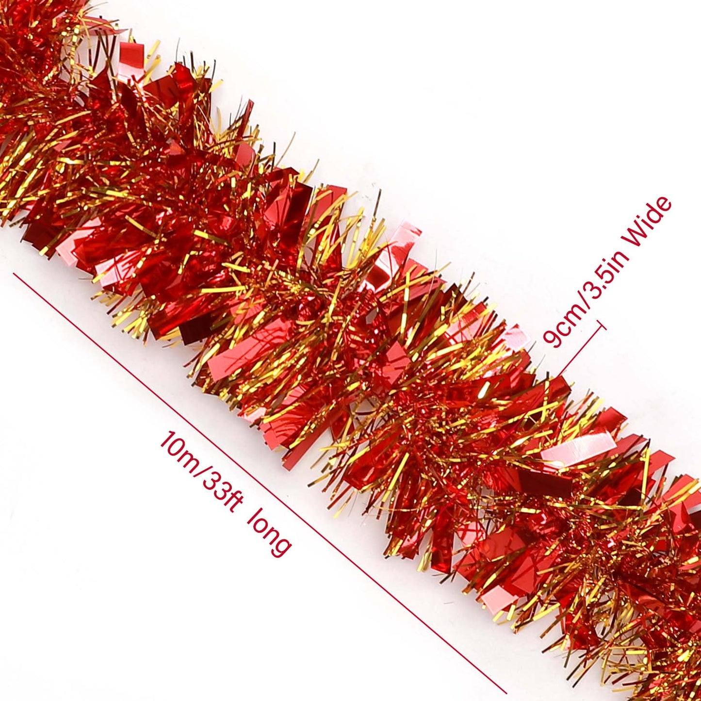 Ayieyill 33ft Tinsel Garland Hanging Christmas Tree Garland for Christmas Tree Decorations Indoor