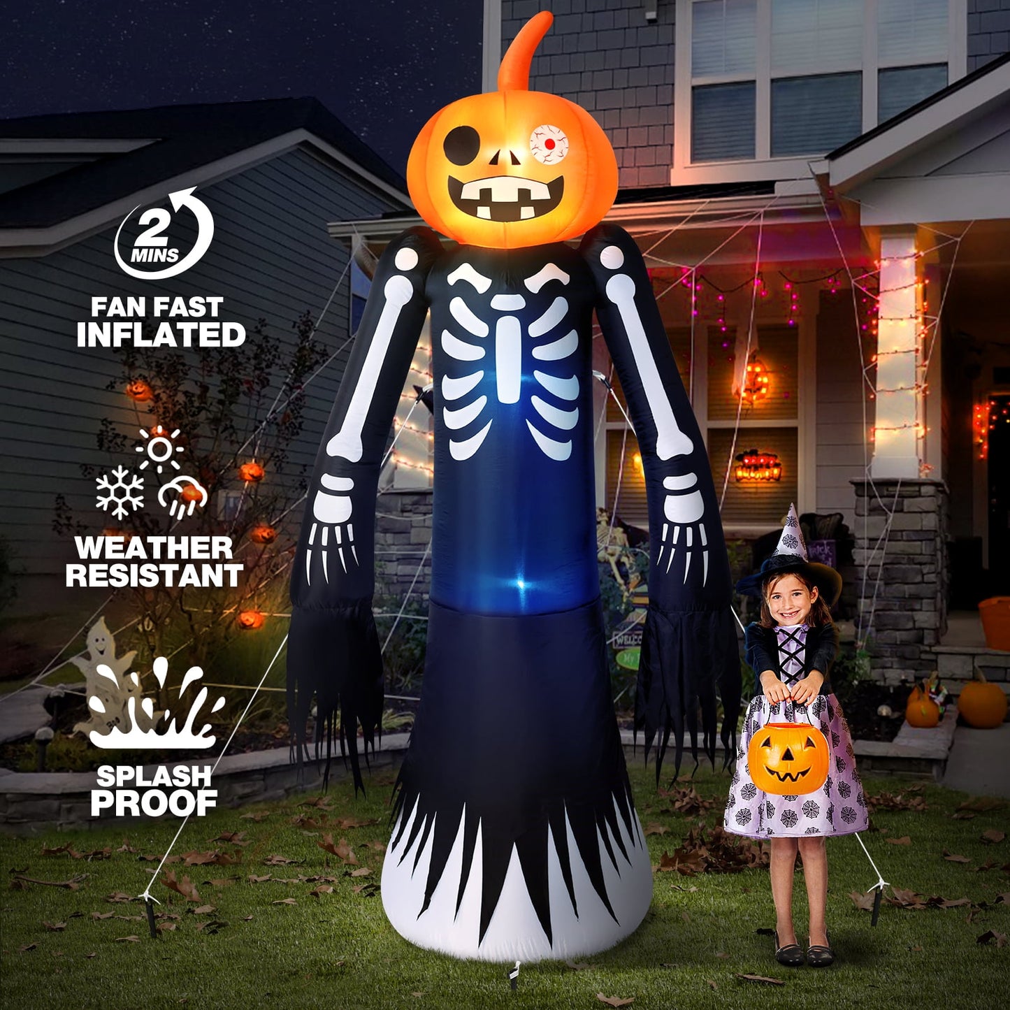 Ayieyill 9FT Halloween Inflatables Decorations, Large Halloween Decorations Outdoor Halloween Yard Inflatables