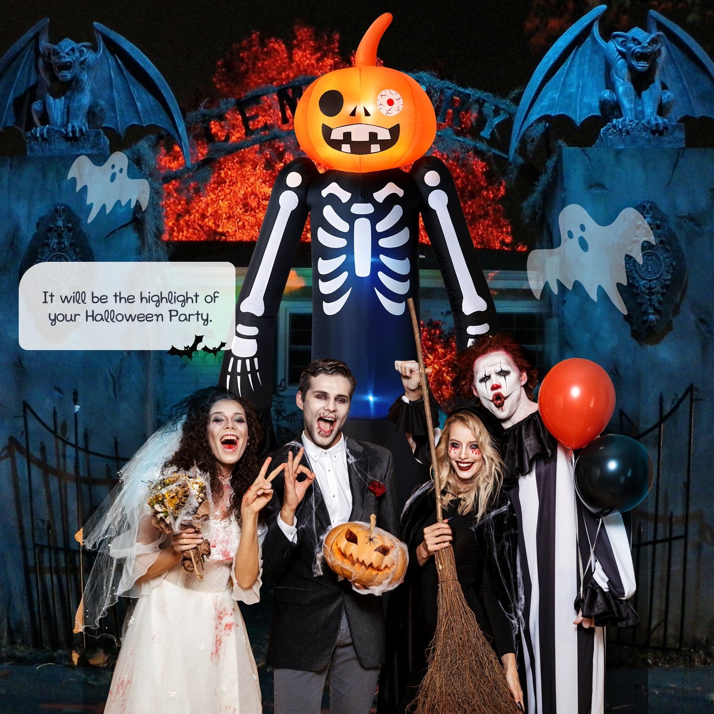 Ayieyill 9FT Halloween Inflatables Decorations, Large Halloween Decorations Outdoor Halloween Yard Inflatables