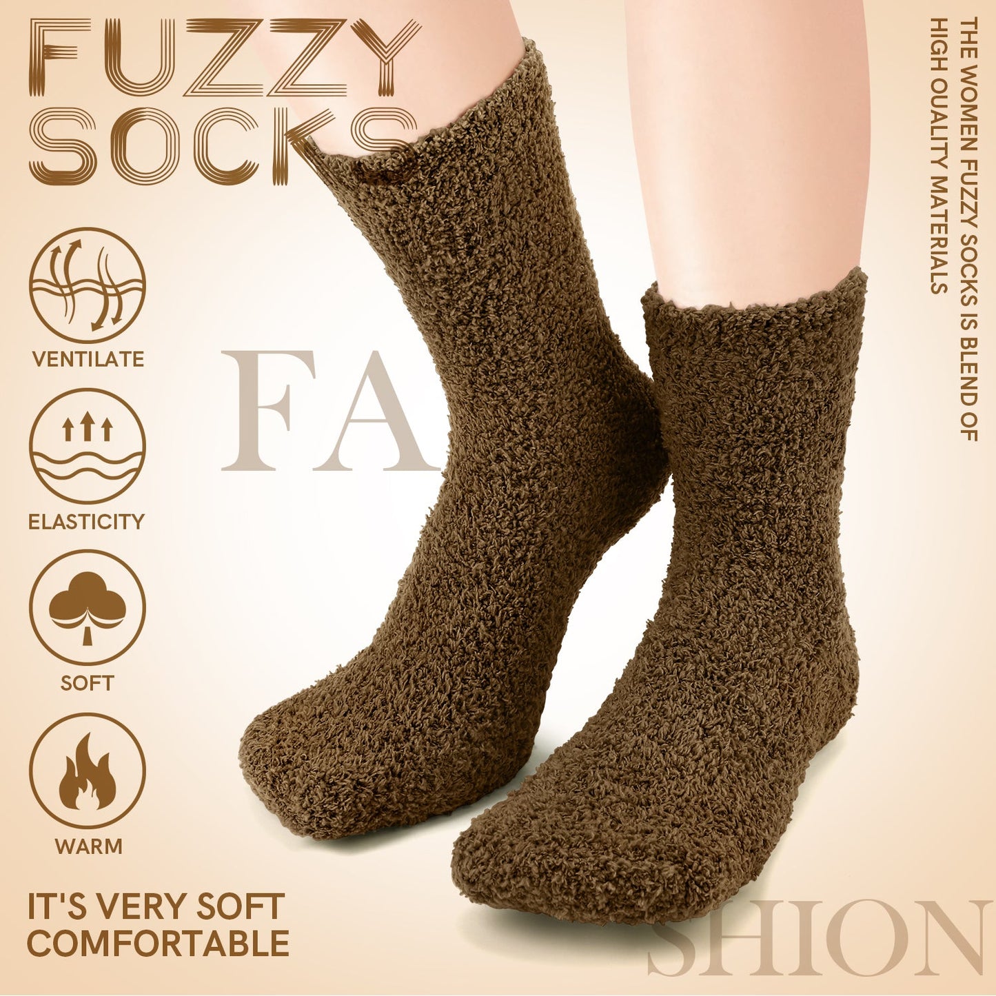 Ayieyill Fuzzy Socks for Women, 6 Pairs Plush Slipper Socks Women, Warm Soft Fluffy Socks Thick Cozy Plush Sock Winter Christmas Socks for Women