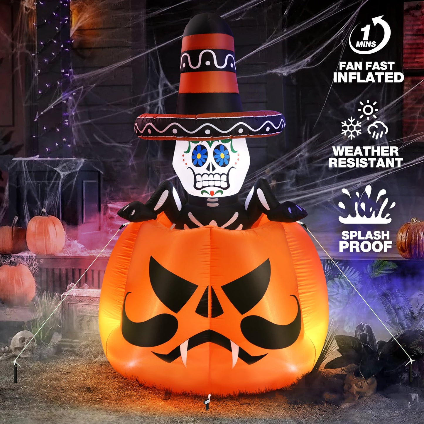 Ayieyill 6FT Halloween Inflatables, Halloween Yard Inflatables Blow Up Inflatables for Outdoor Indoor Garden Lawn, Halloween Decorations Outdoor