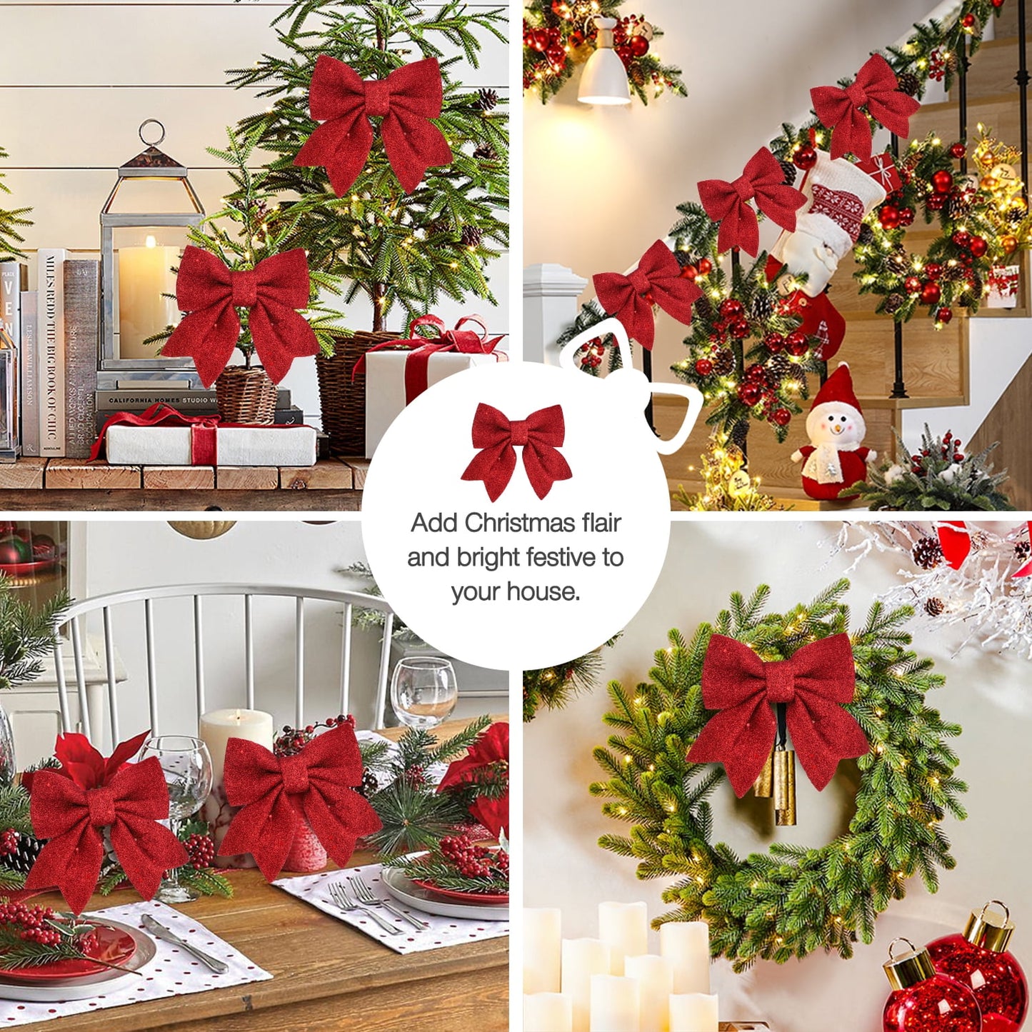 Ayieyill Christmas Tree Bows and Ribbon Decorations, Christmas Tree Decorations | 28Pcs